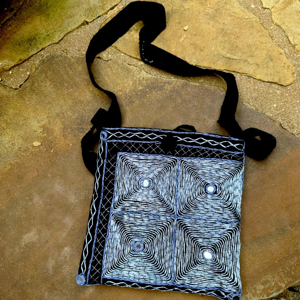 Embroidered Silk Crossbody Purse